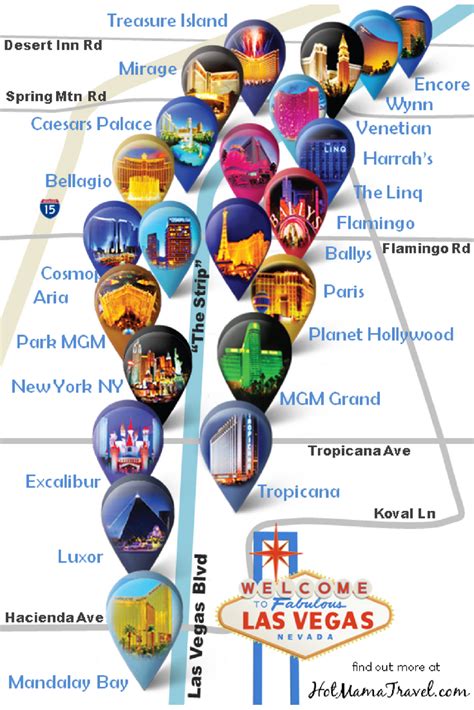 Las Vegas Strip Map: Hotels, Casinos & Attractions.